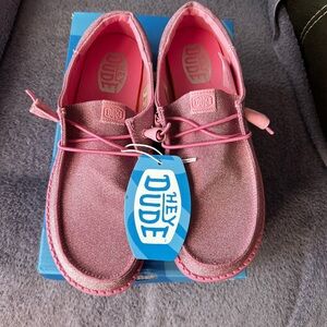 Hey Dude Women’s Pink Metallic Slip-On Sneakers